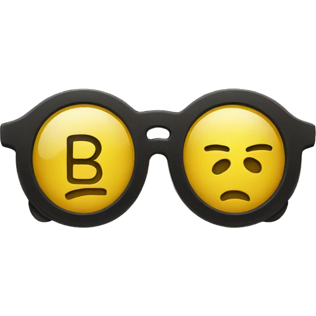 yellow emoji with "B" letter shape glasses emoji