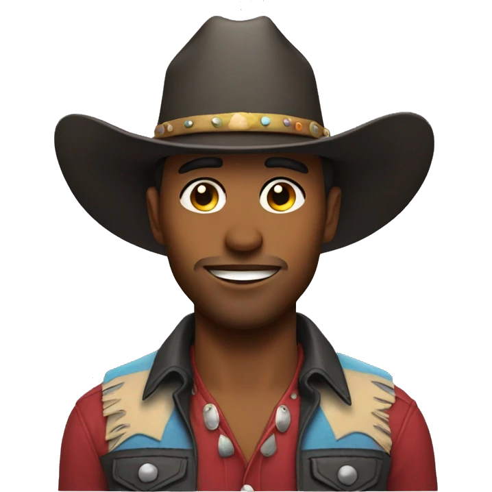 gay cowboy with pride hat emoji