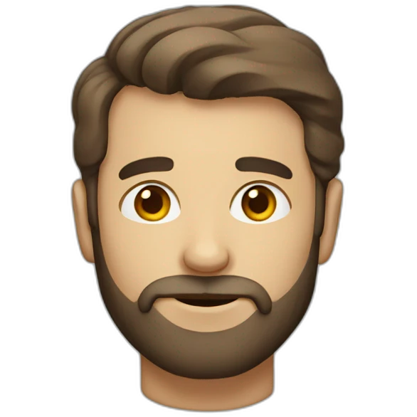 Bearded man with receding brown hair emoji