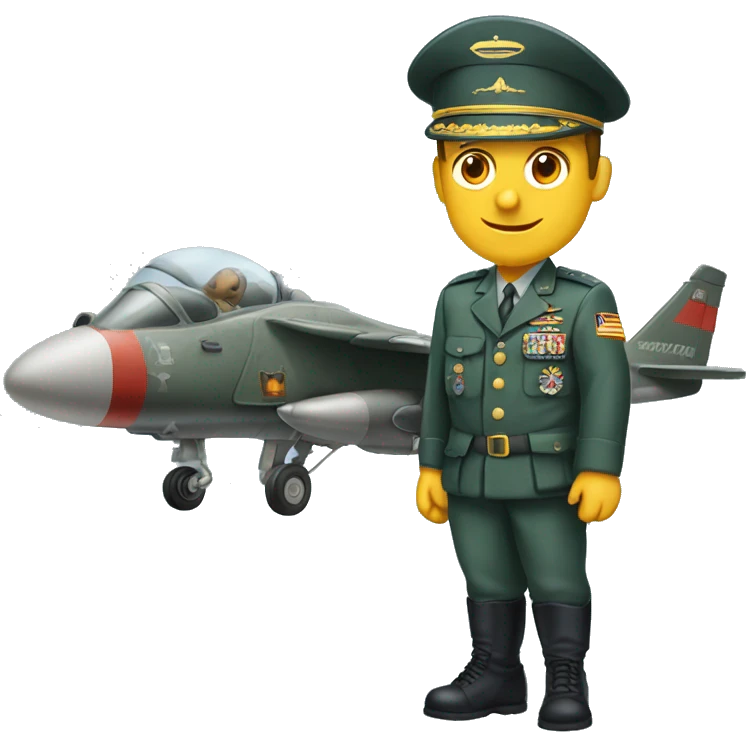 Militar del aire saludando emoji