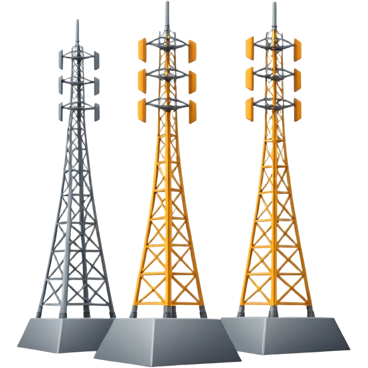 3 TORRES DE ANTENA DE ESTAÇÃO RÁDIO BASE emoji