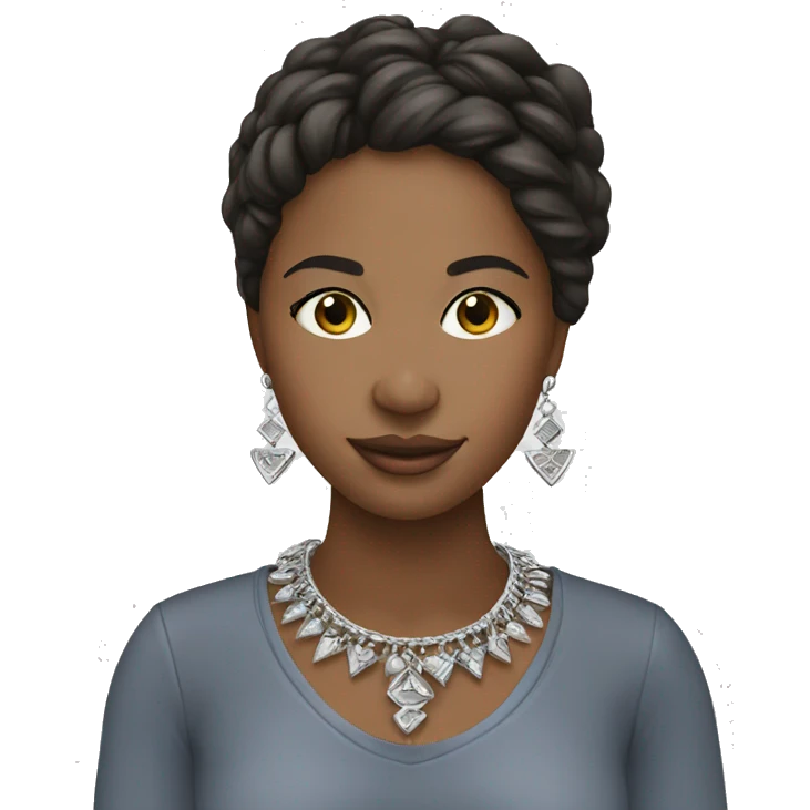 Brunette girl sotho silver jewelry emoji