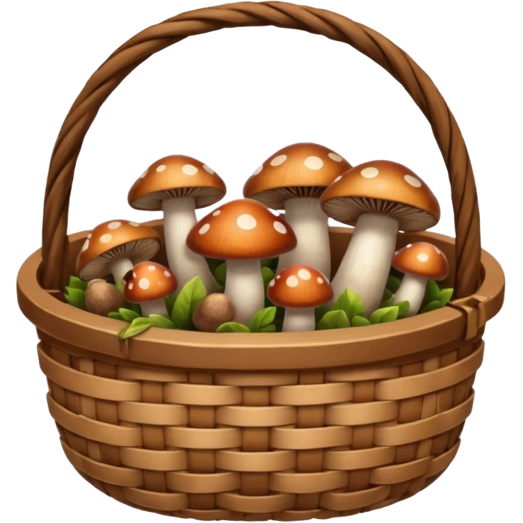 Brown basket with mushrooms emoji