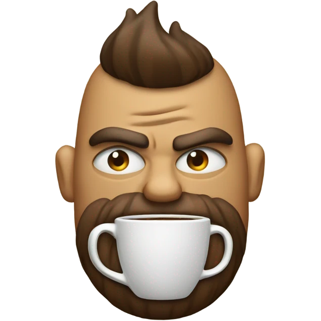 grumpy emoji drinking coffee  emoji