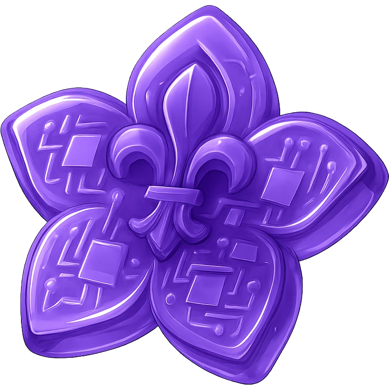 gothic flower, glossy circuit style emoji