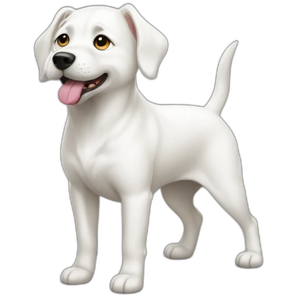 white dog with small ear emoji