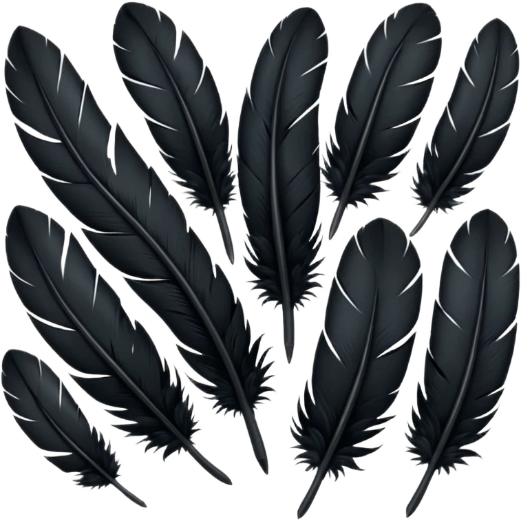 bundle of black feathers emoji