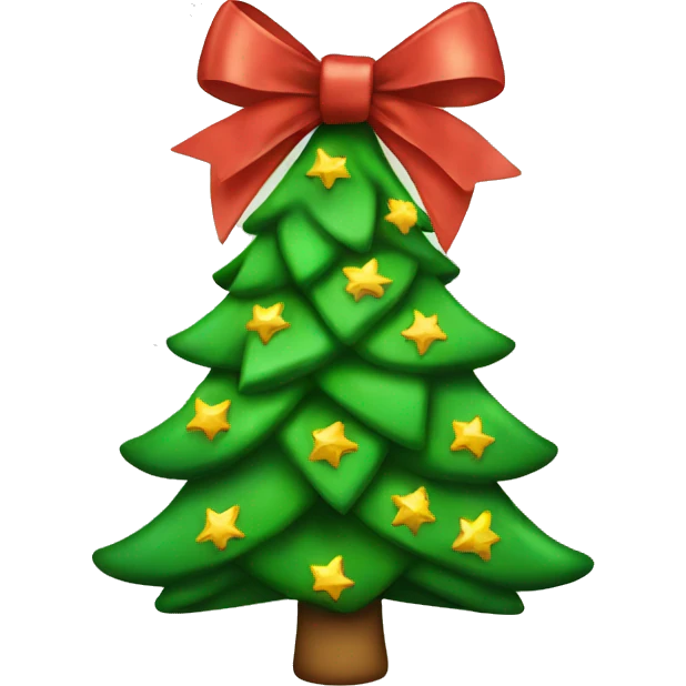 Christmas tree with a bow emoji