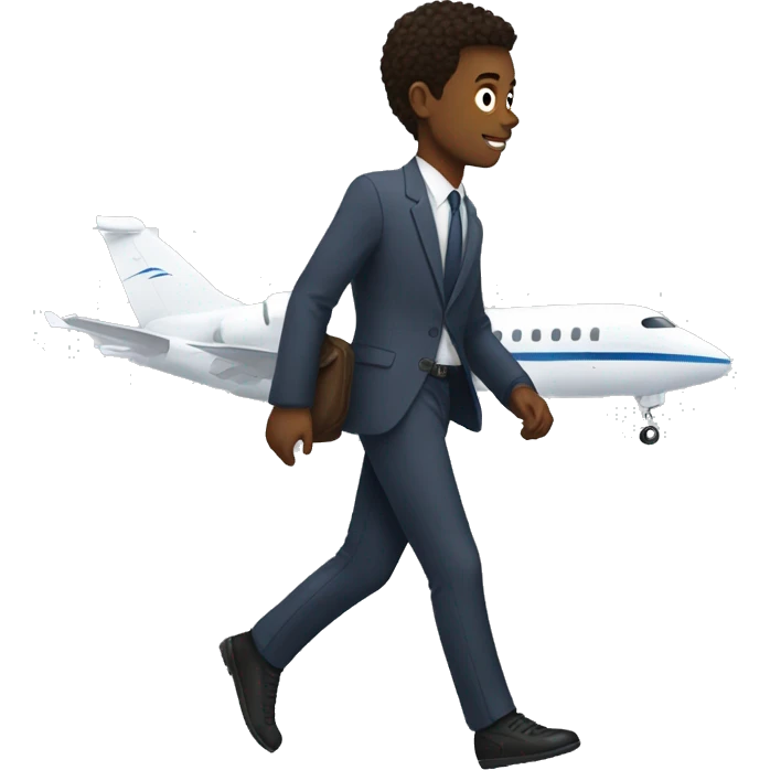 young white man striding a passenger jet like a horse emoji