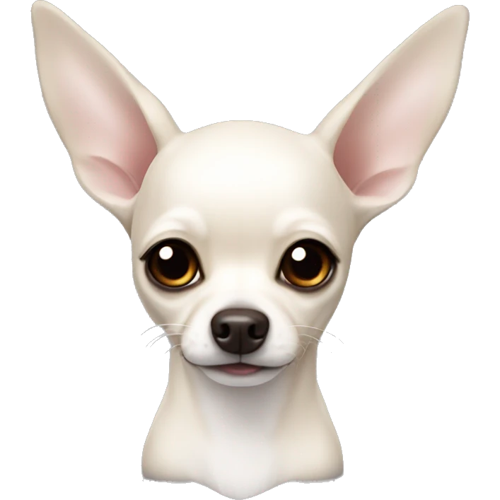 White deer head chihuahua with dark brown eyes emoji