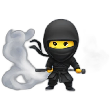 ninja disappearing in smoke emoji
