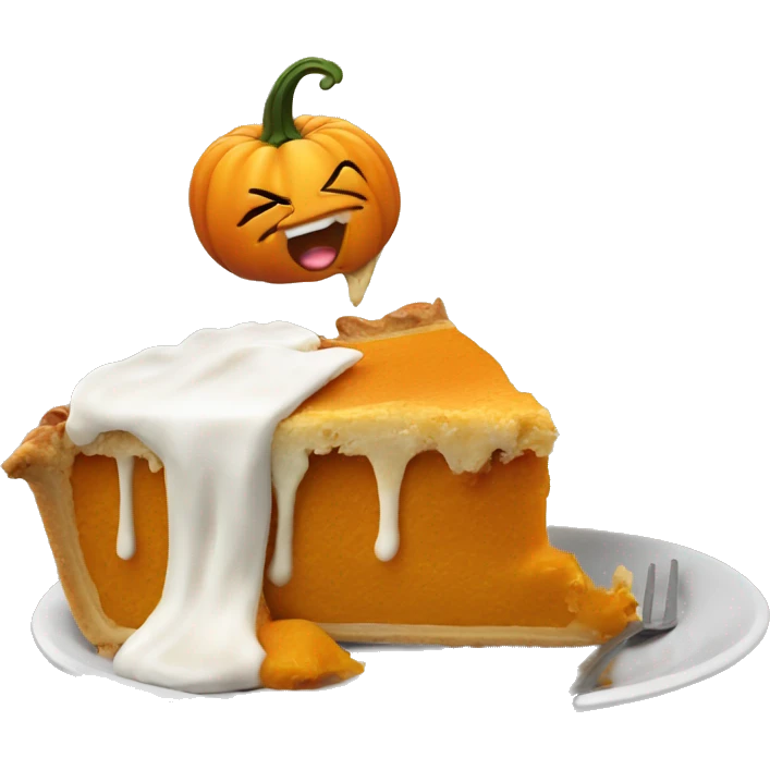 Pumpkin puking pie emoji