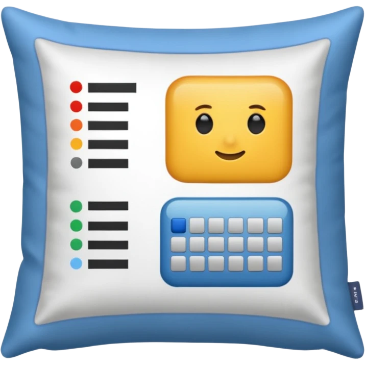 pillow with spreadsheet emoji