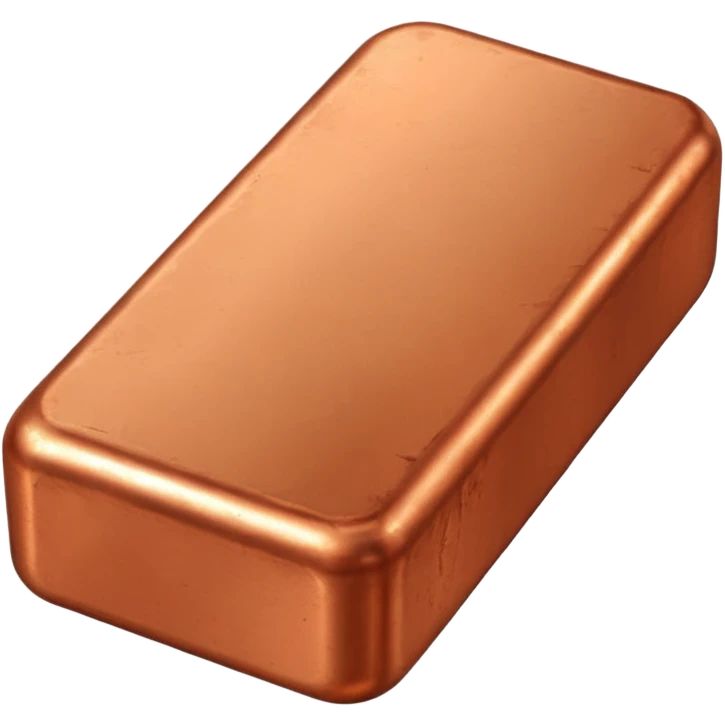 Create an Android-style emoji of a copper ingot. Make it simple, flat, and cartoon-like with bright copper colors, soft shading, and clean rounded shapes. Avoid realism and keep the design consistent with modern Android emoji aesthetics. emoji