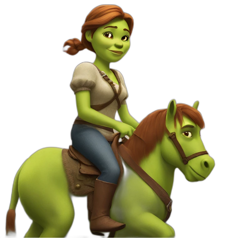 Shrek riding Fiona emoji