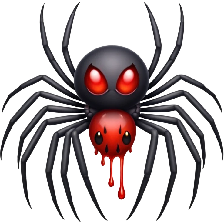 A spider with blood coming out his eyes emoji