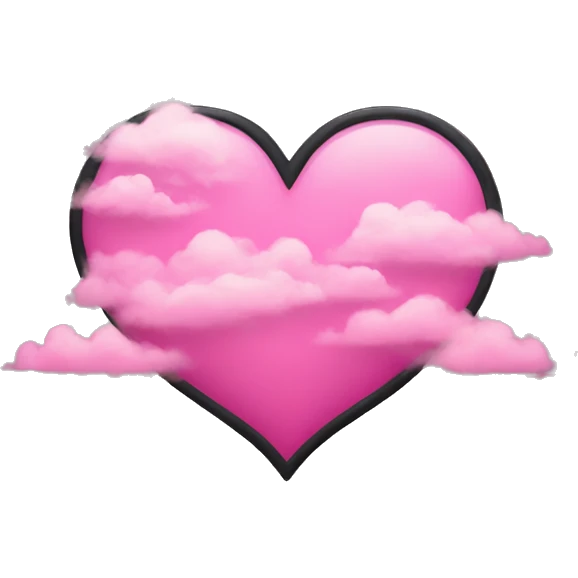 Black heart with pink clouds emoji
