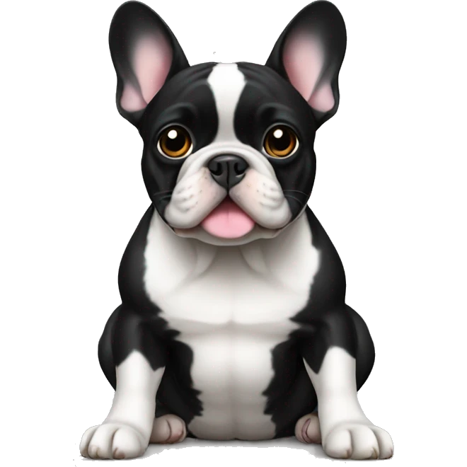 French bulldog black emoji