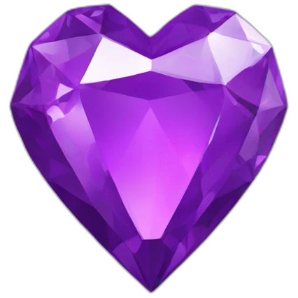 Diamond Purple Heart, oblique view emoji