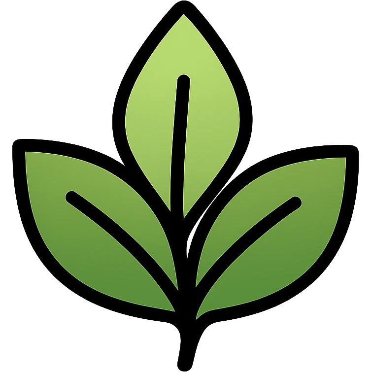 a stylized matcha leaf with a subtle green gradient, simple and elegant design emoji