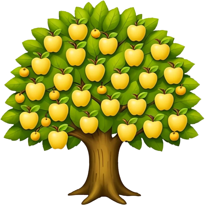 big tree with tiny yellow apples emoji