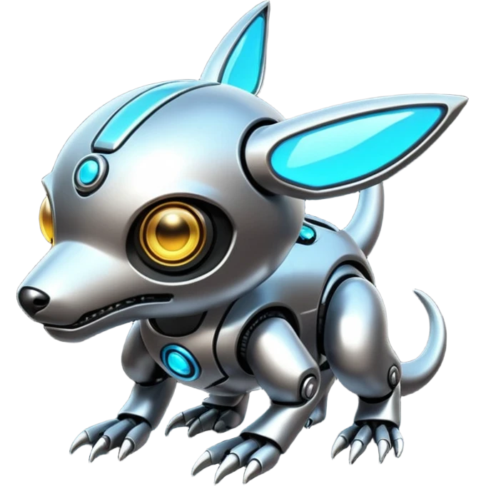 Futuristic shiny cyberpunk-Fakémon-Pokémon-creature emoji