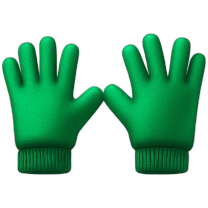two green gloves emoji