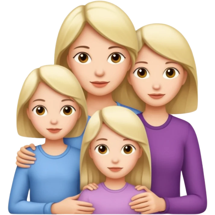 Mother with three daughters below her  emoji