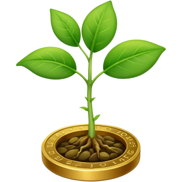 plant sprouting from a coin emoji