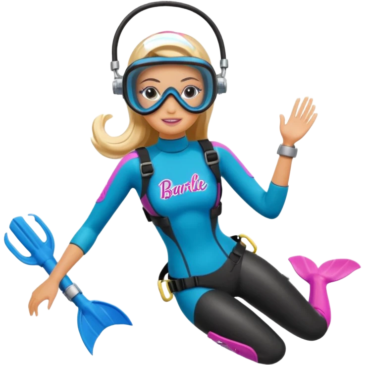 Barbie scuba diving emoji