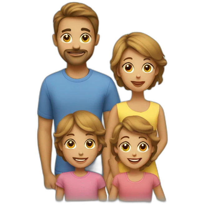 parents and 3 kids emoji