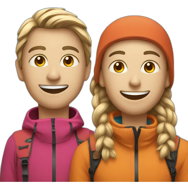 two ski friends emoji