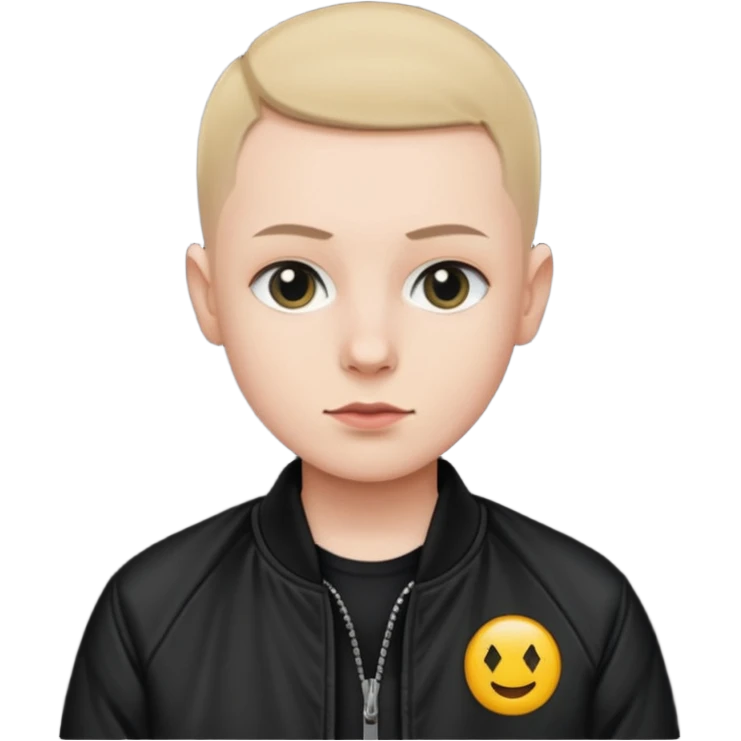 skinhead in black bomber jacket emoji
