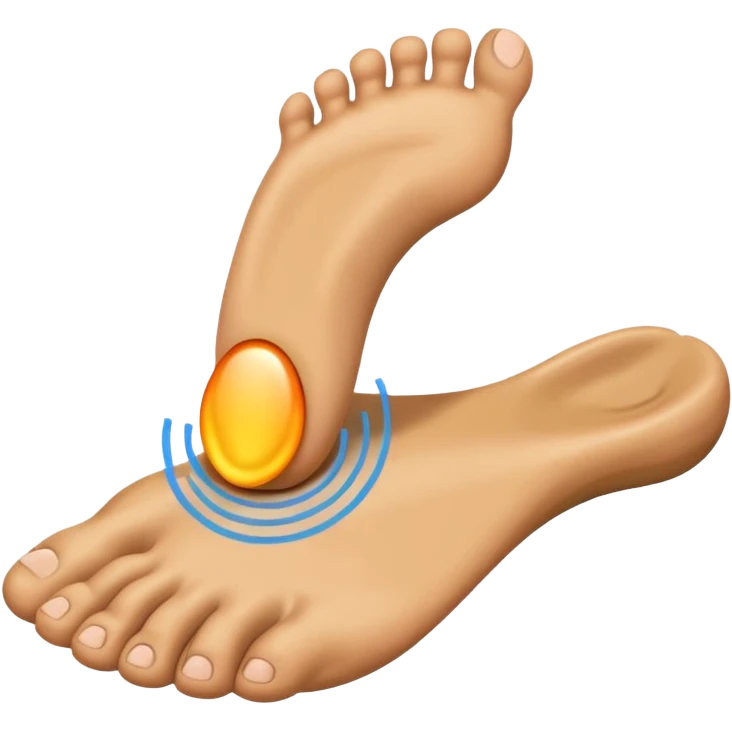 emoji of a human foot pressing on the ground, with two short curved pressure lines under the sole to show the weight and pressing effect, simple cartoon style emoji