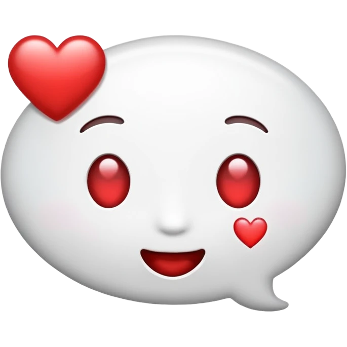 Speech bubble with heart on eyes emoji