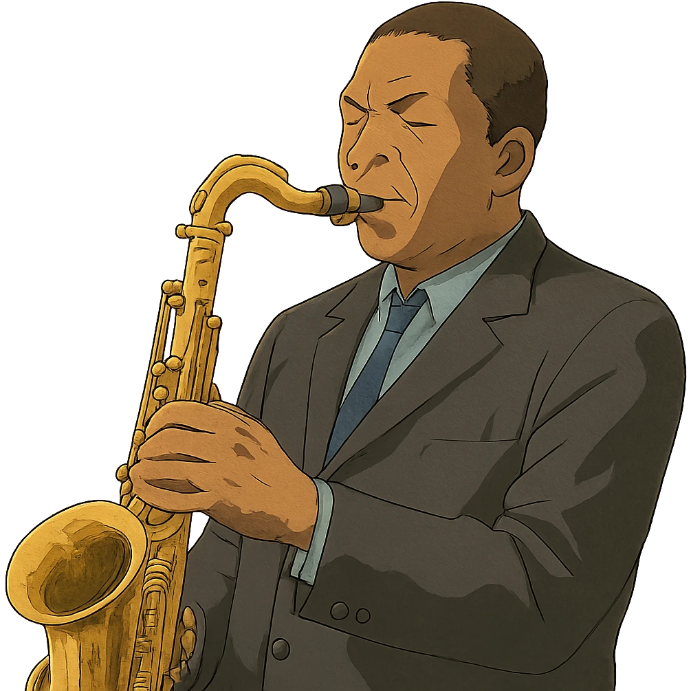 John Coltrane playing saxophone emoji