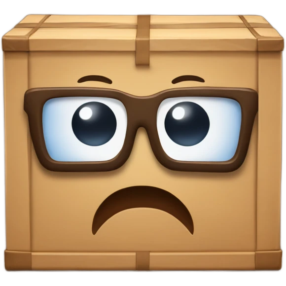 caja inteligente con lentes encima de un corazon grande  emoji