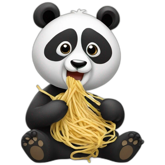 Panda qui mange des nouilles emoji