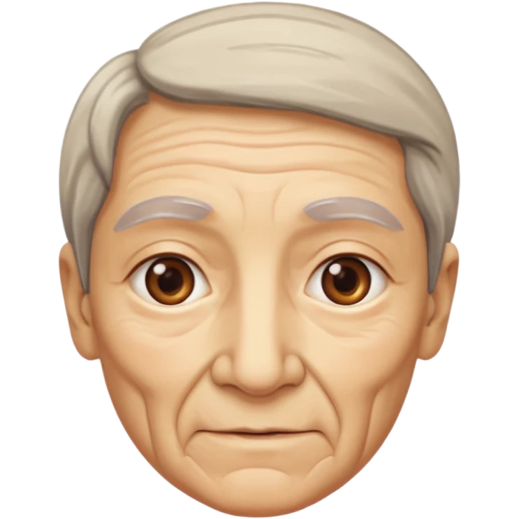 cara vieja por un lado y cara rejuvenecida por otro lado emoji