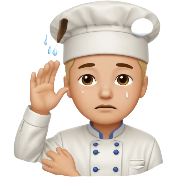 Chef saluting while crying  emoji