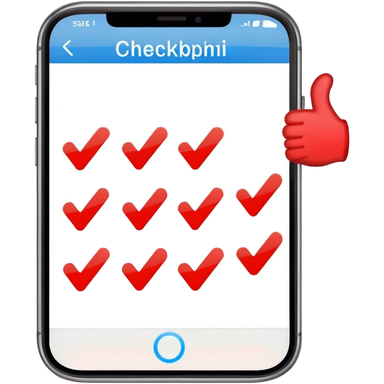 red checkmarks on a phone screen emoji