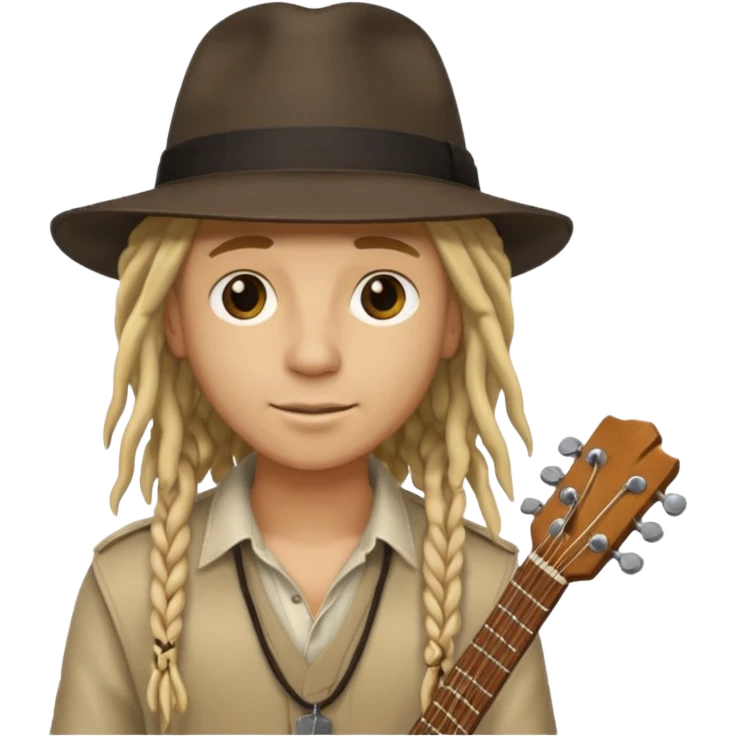 blonde Musician with dreadlocks and fedora emoji