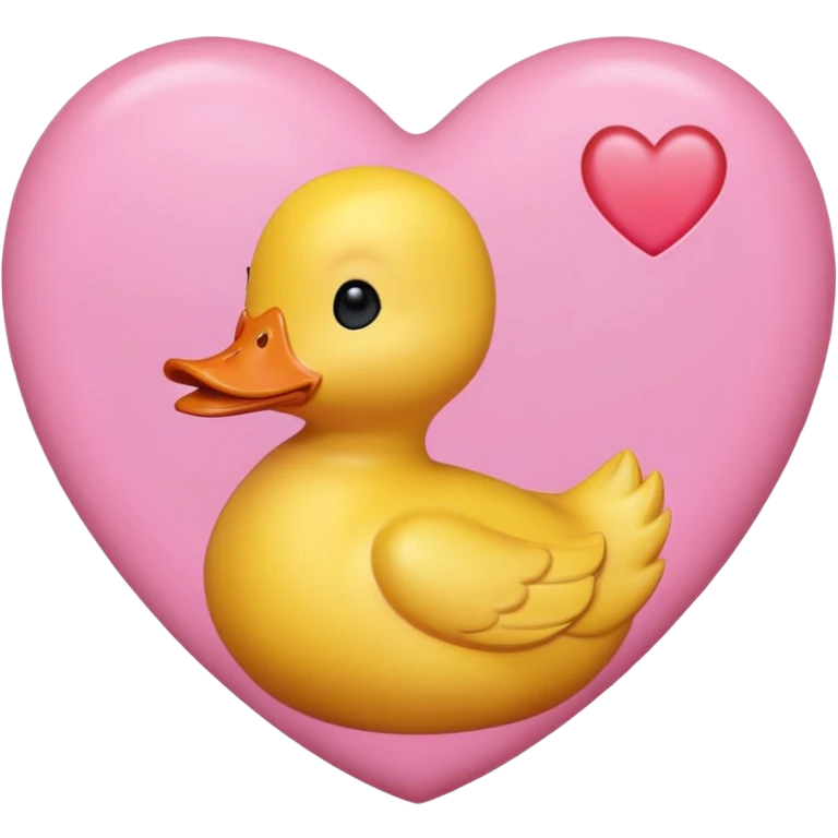 Yellow duck inside pink heart emoji