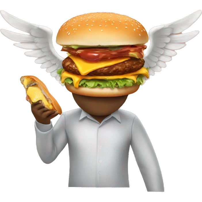 Burger eating hit wings emoji