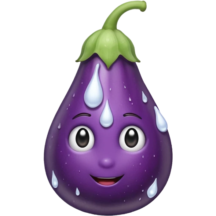Eggplant squrting white drops emoji