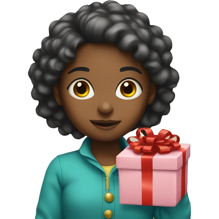 Girl holding a present emoji