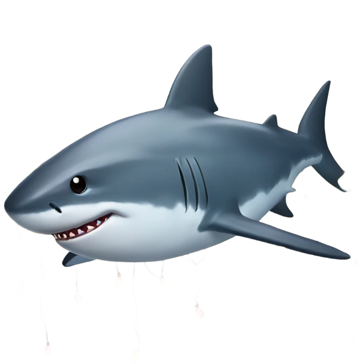 Shark with Christmas lights emoji