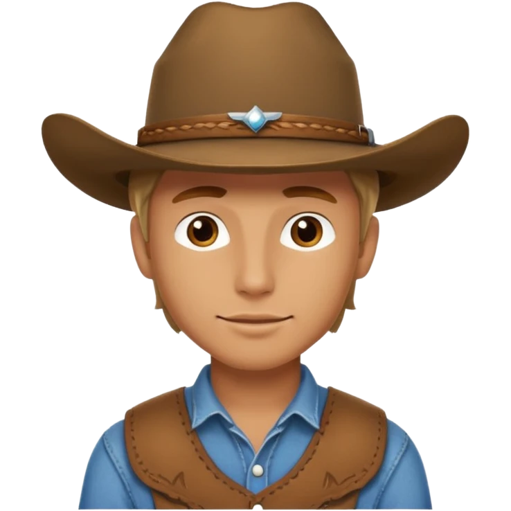 Cara de un vaquero guapo joven  emoji