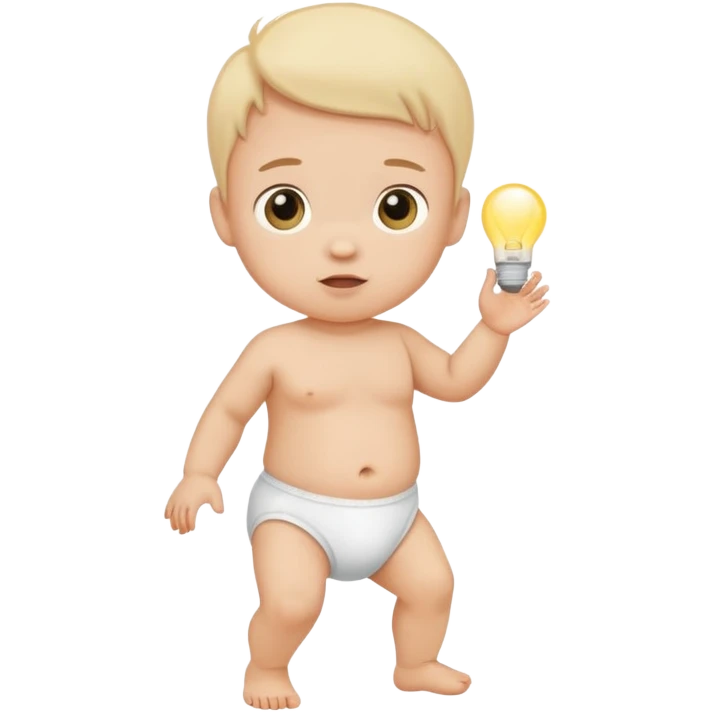 baby in a white diaper taking steps emoji