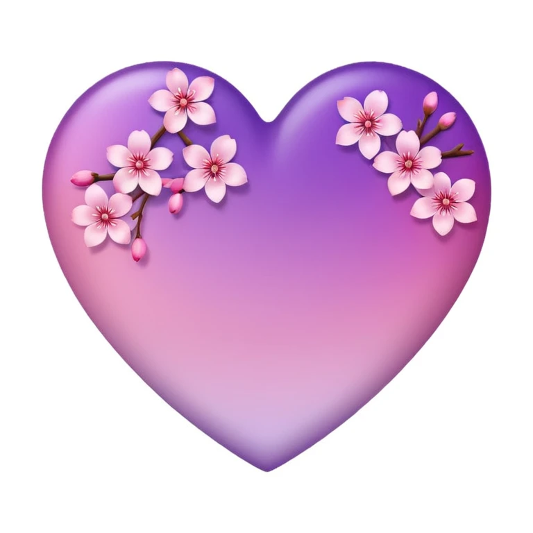 heart with sakura and gradient background emoji